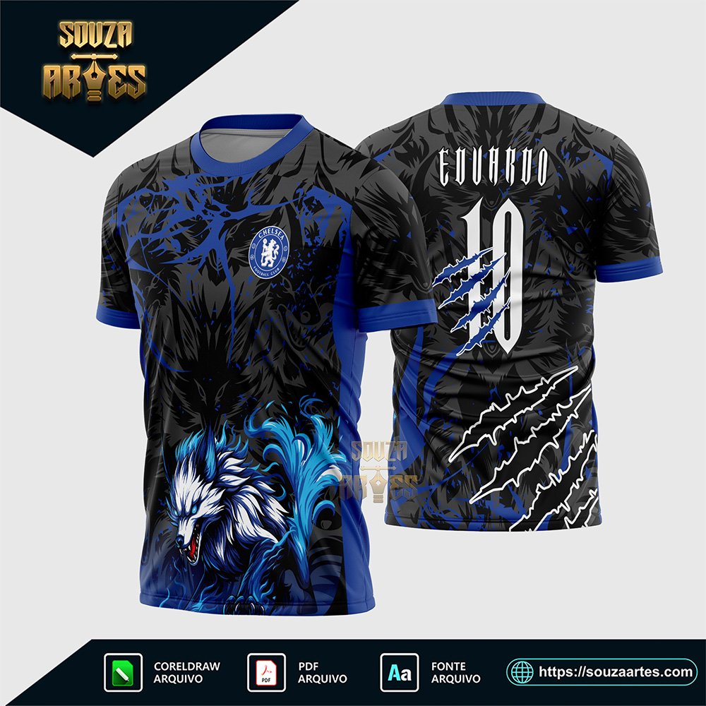 Arte Vetor Camisa Interclasse Lobo Fogo 2026