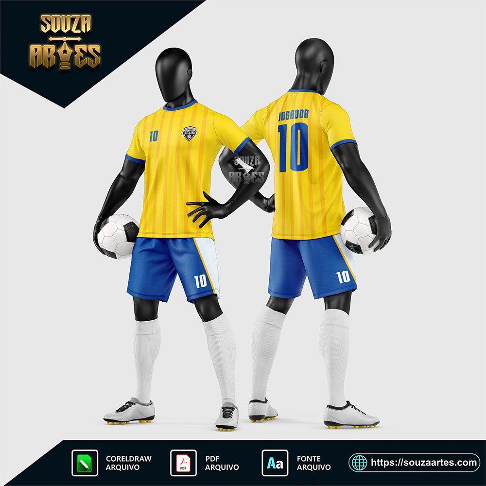 Arte Vetor Estampa Uniforme de Time de Futebol Amador 2026