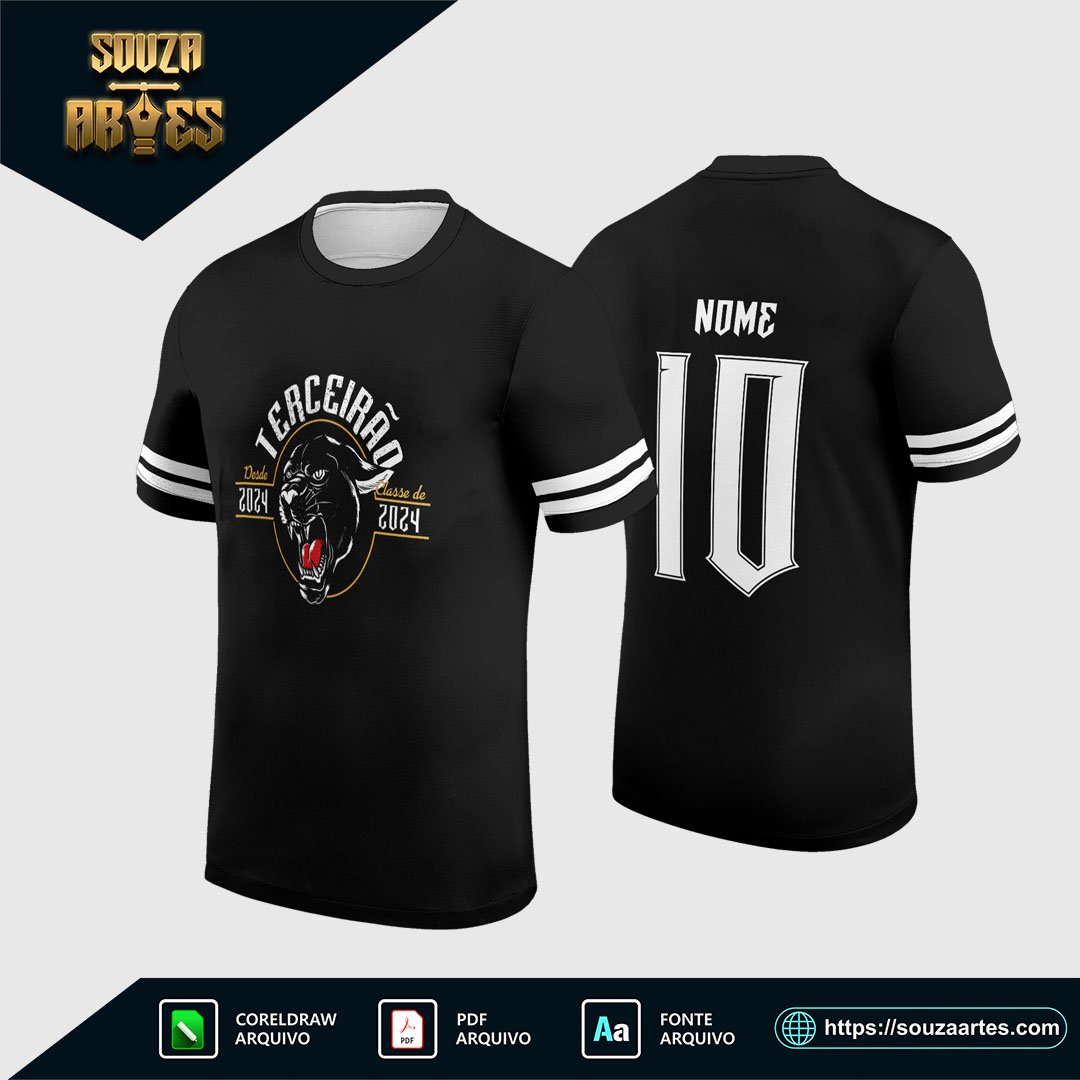 Arte Vetor Camisa Terceirão 2025 - Pantera Negra