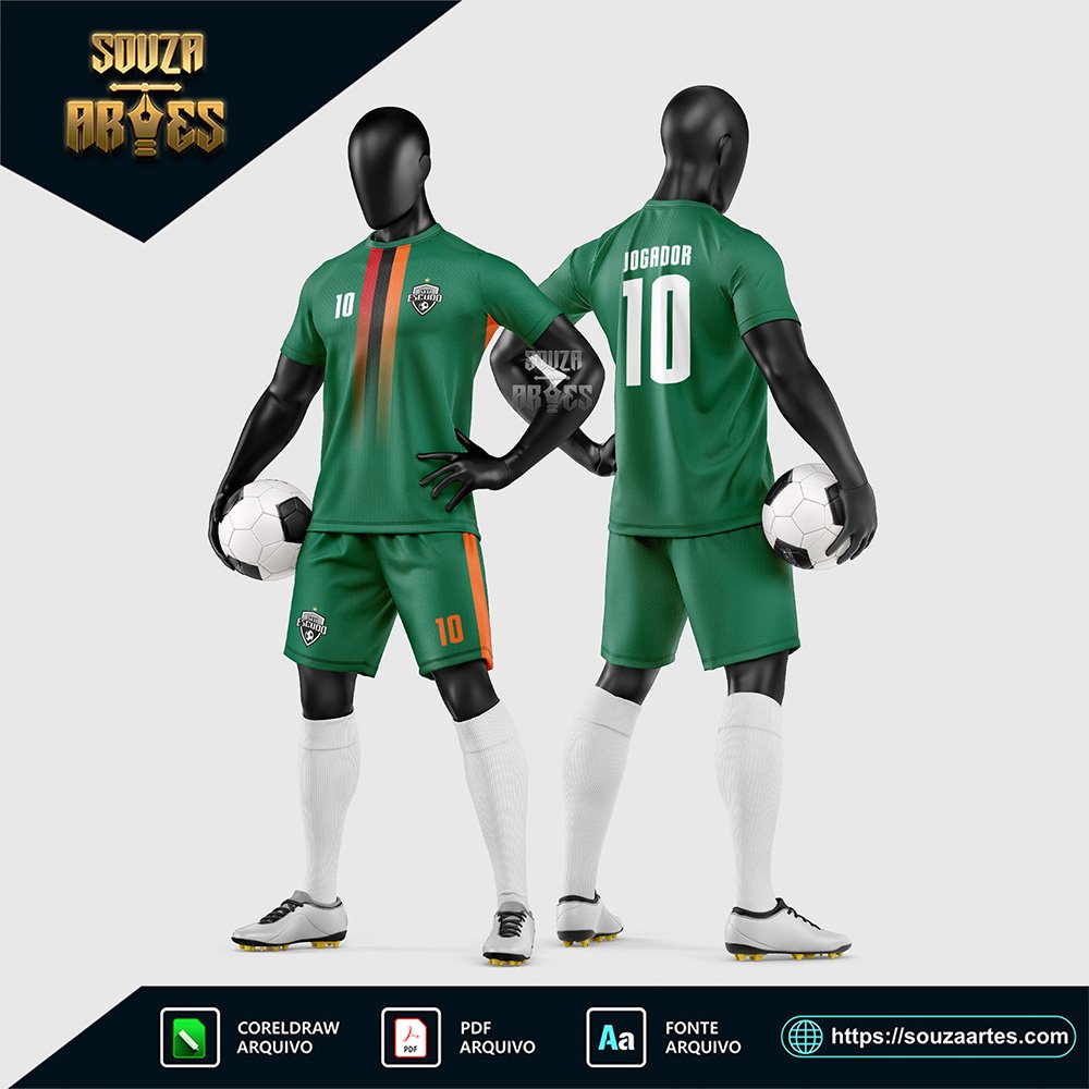 Arte Vetor Estampa Uniforme de Time de Futebol Amador 2026
