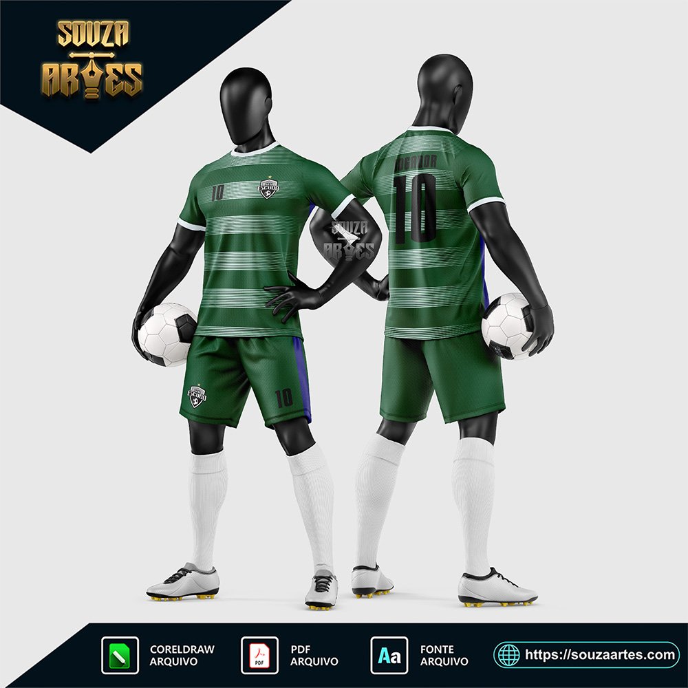 Arte Vetor Estampa Uniforme de Time de Futebol Amador 2026