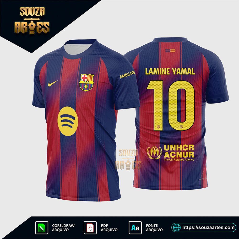Arte Vetor Camisa Barcelona Local 2025-2026