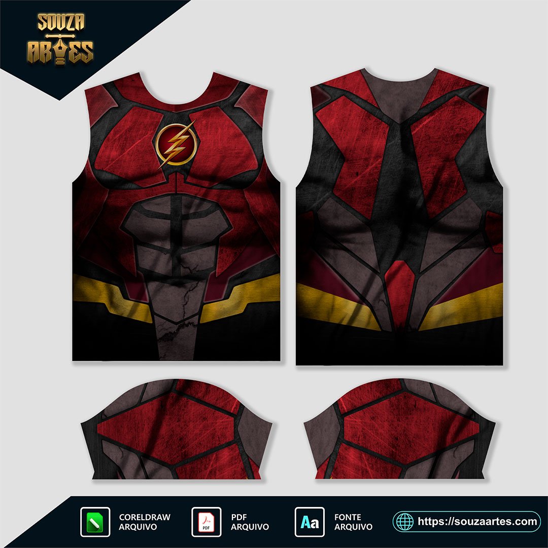 Arte Vetor Camisa Flash Super Herói