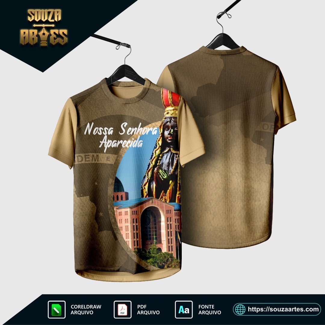 Arte Vetor Camisa Religião - Nossa Senhora Aparecida 2025