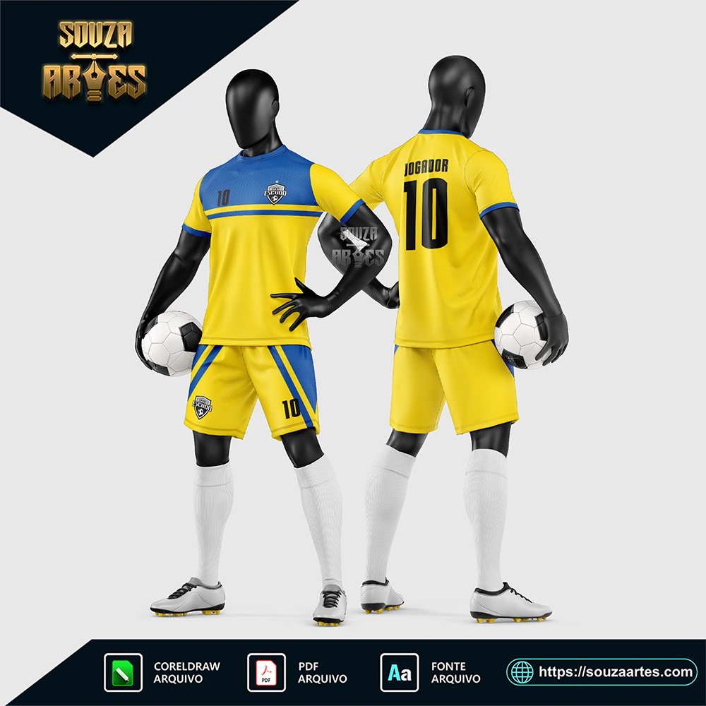 Arte Vetor Estampa Uniforme de Time de Futebol Amador 2026