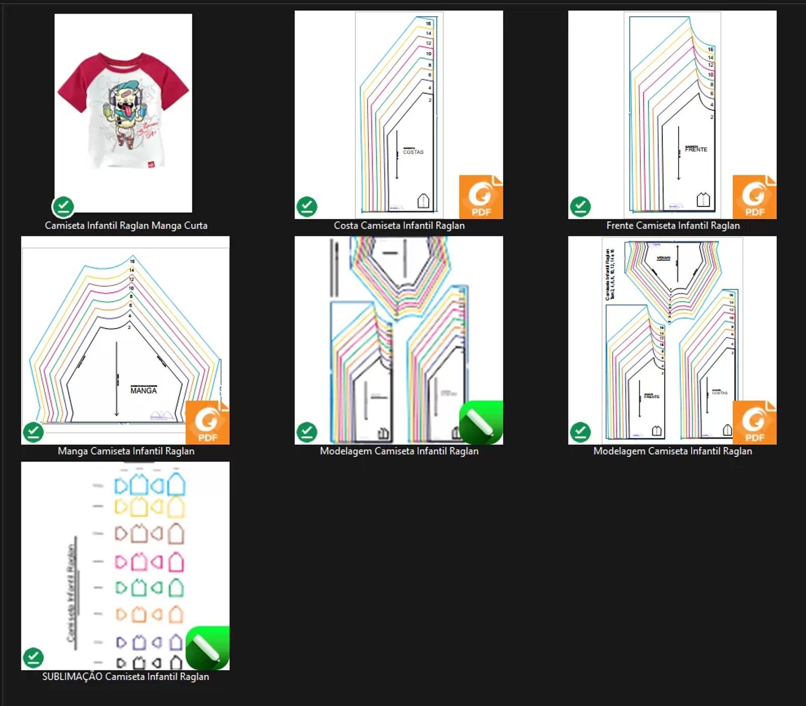 Molde de Costura Para Imprimir Camiseta Infantil - 16 - Camiseta Raglan (2 a 16 anos)