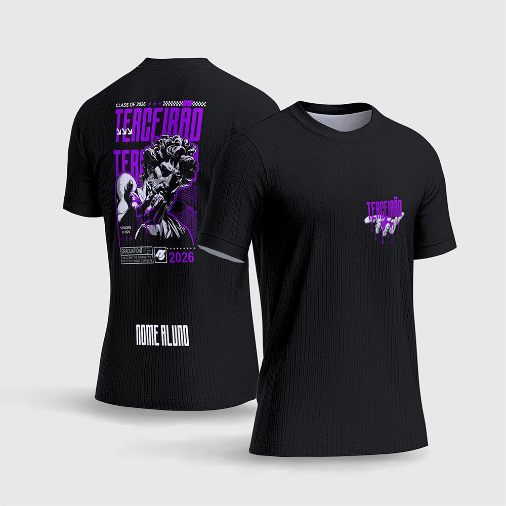 Arte Vetor Camisa Terceirão Estátua Líquido Púrpura