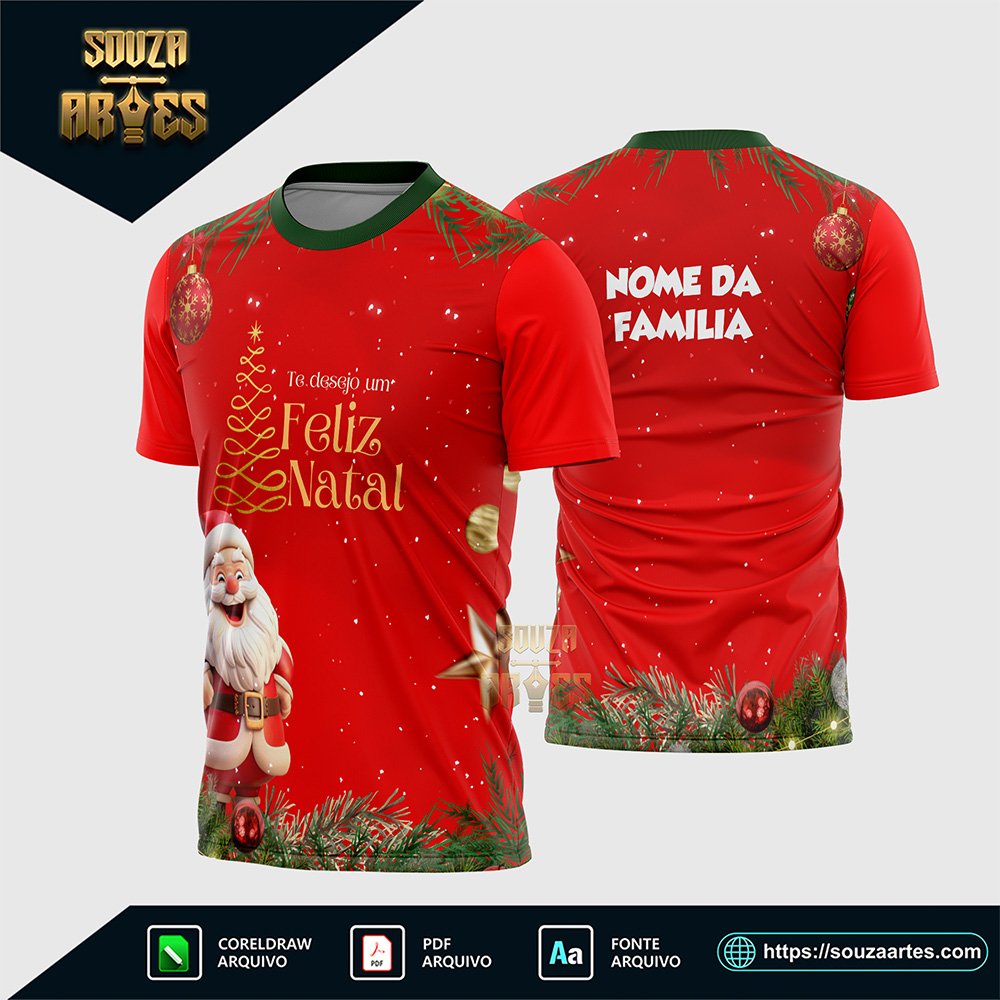 Arte Vetor Camisa Feliz Natal 2025 - Sublimação - Modelo 07