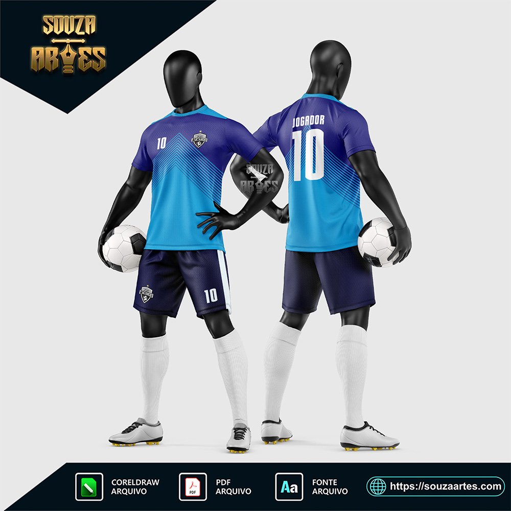 Arte Vetor Estampa Uniforme de Time de Futebol Amador 2026