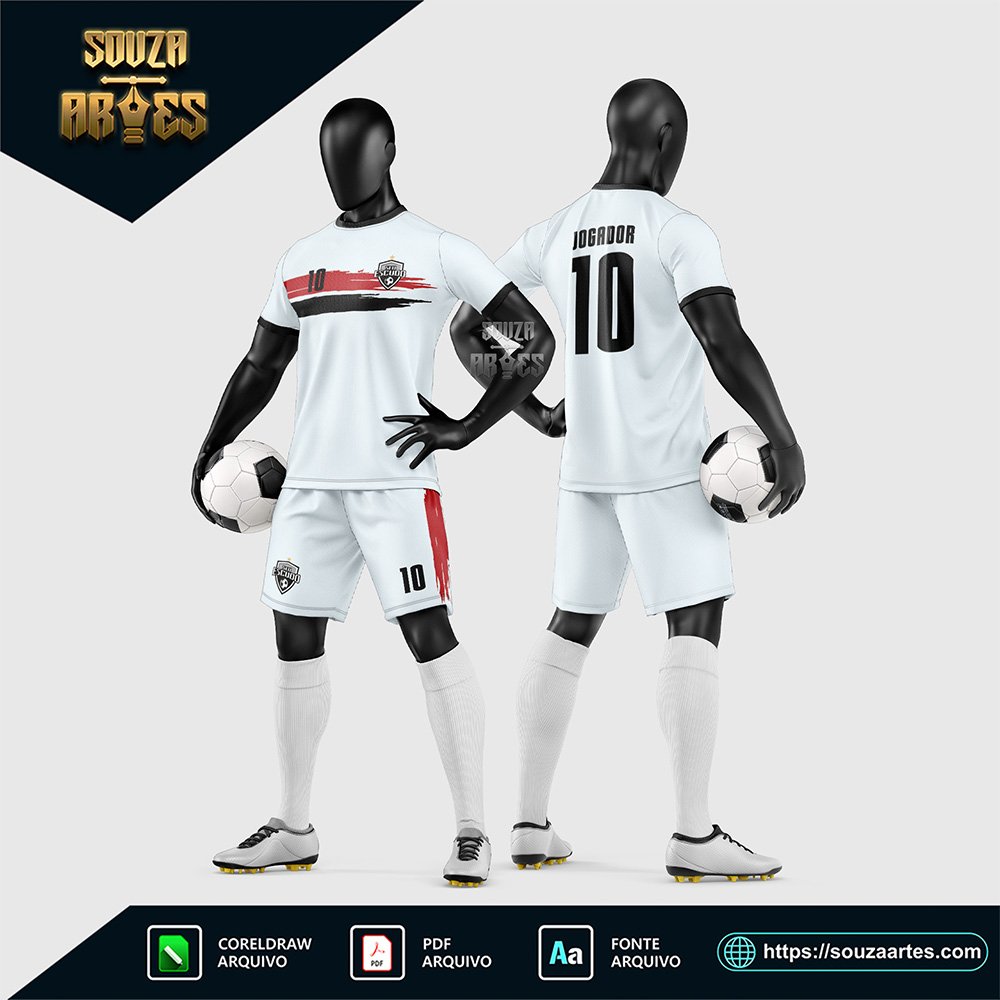 Arte Vetor Estampa Uniforme de Time de Futebol Amador 2026