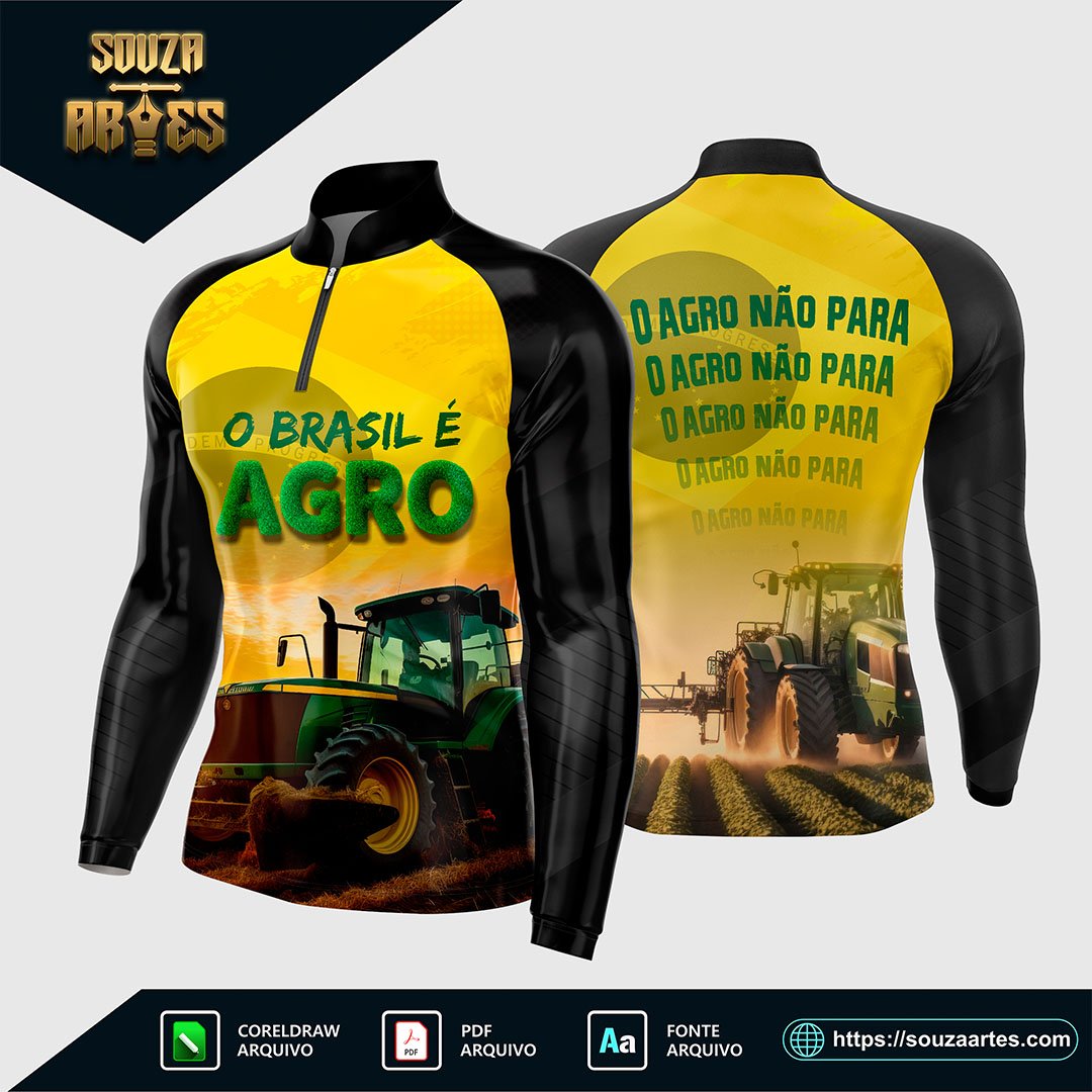 Arte Vetor Camisa Agro 2025 O Brasil é Agro - O Agro Não Para