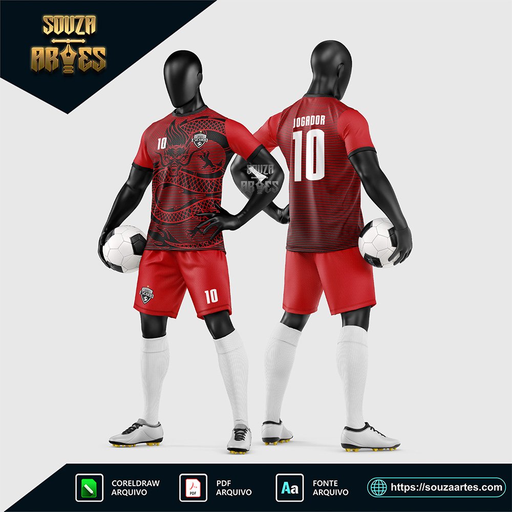 Arte Vetor Estampa Uniforme de Time de Futebol Amador 2026