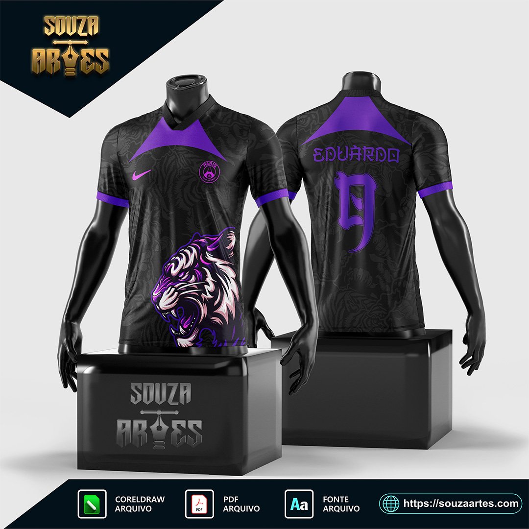 Arte Vetor Camisa InterClasse Tigre Roxo 2025