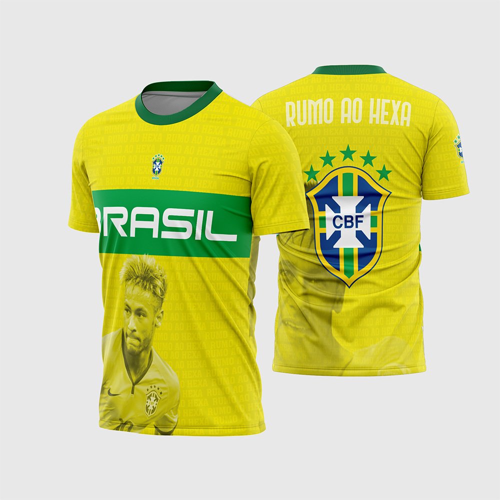 Arte Vetor Camisa Conceito Seleção Brasileira - Neymar Jr - Rumo Ao Hexa