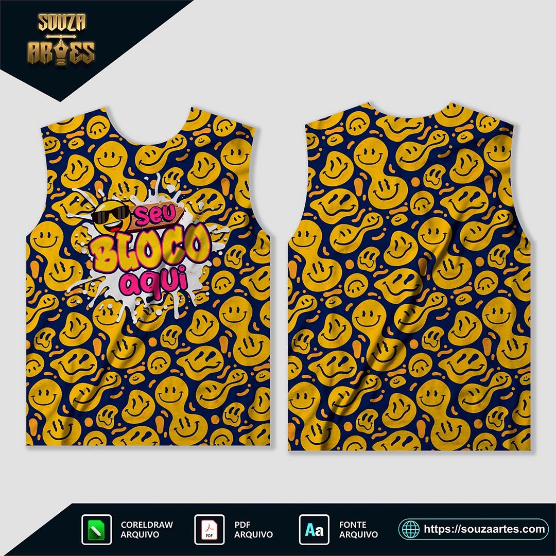 Arte Camisa Abadá Bloco Carnaval 2025 Sublimação - Modelo 22