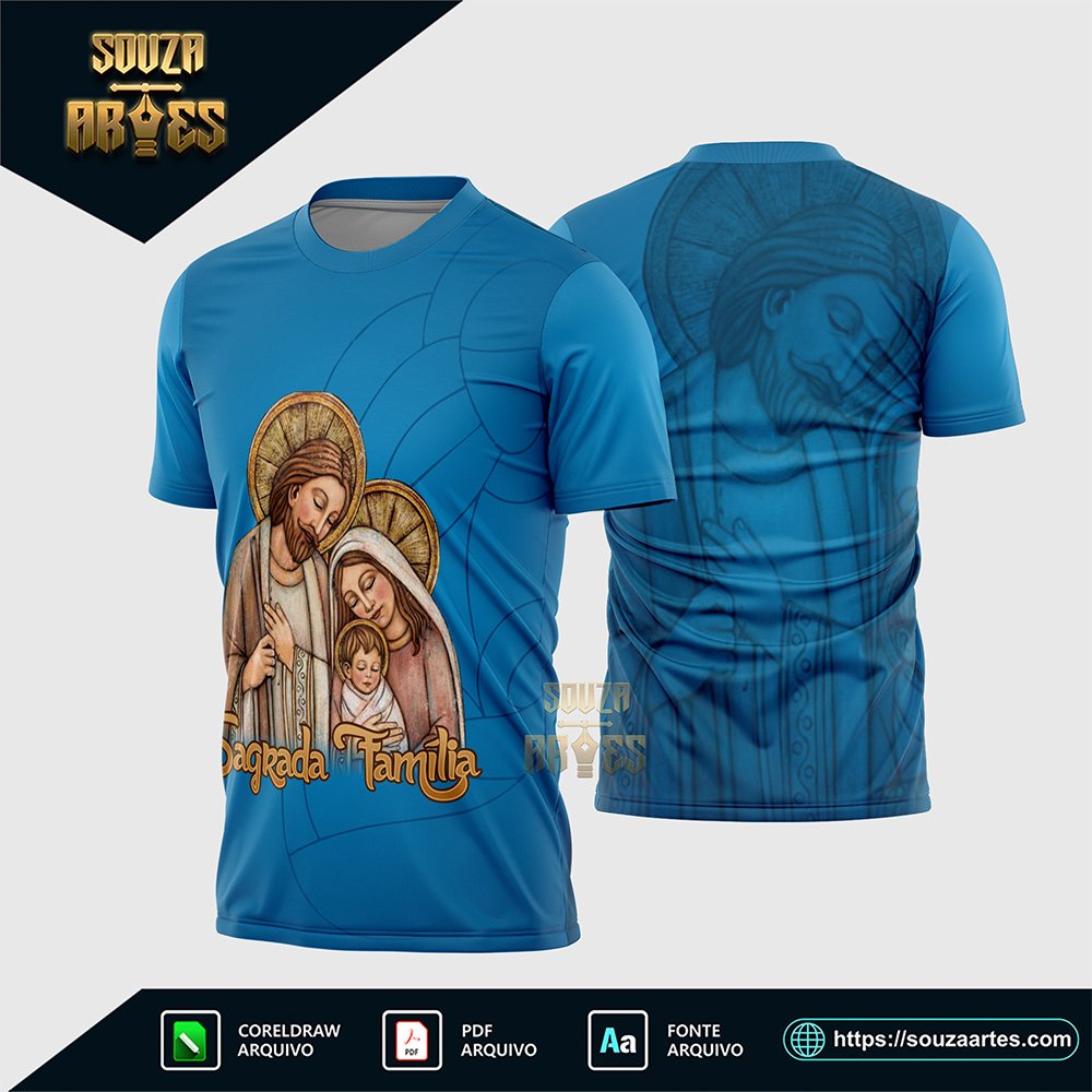 Arte Vetor Camisa Religião Sagrada Família Modelo 02