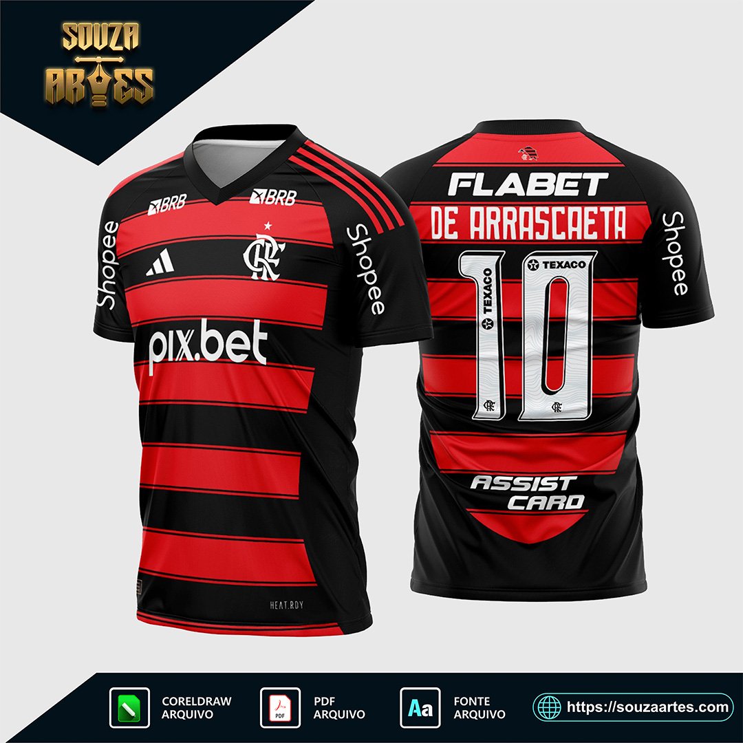 Arte Vetor Camisa Flamengo Titular 2025 - 2026