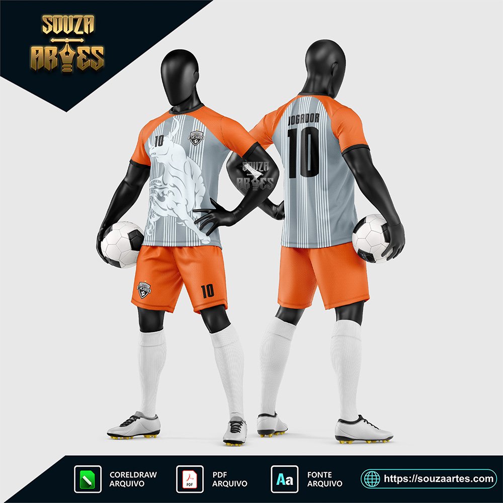 Arte Vetor Estampa Uniforme de Time de Futebol Amador 2026