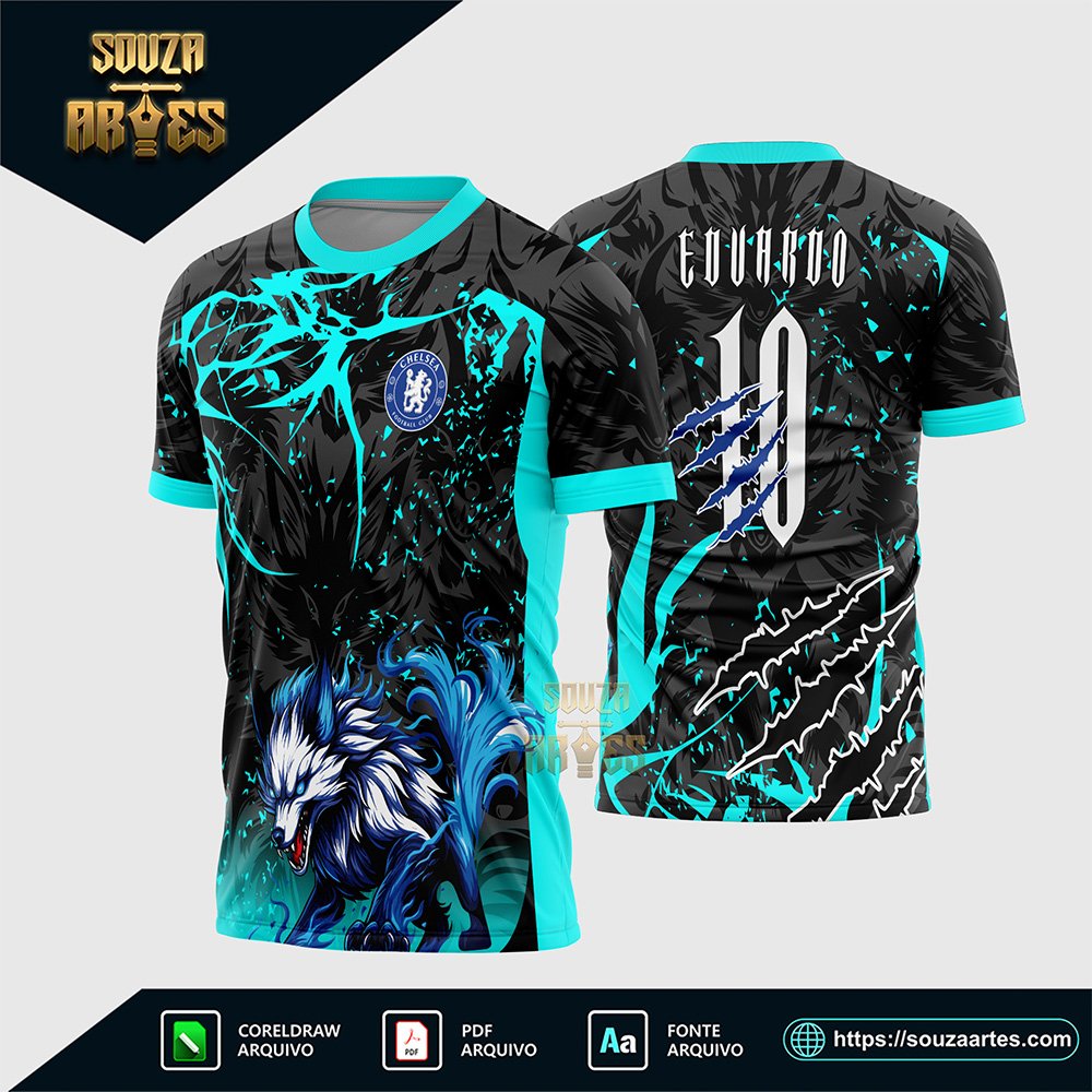 Arte Vetor Camisa Interclasse Lobo Fogo 2026