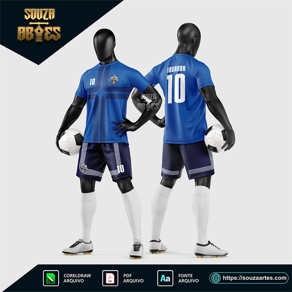 Arte Vetor Estampa Uniforme de Time de Futebol Amador 2026