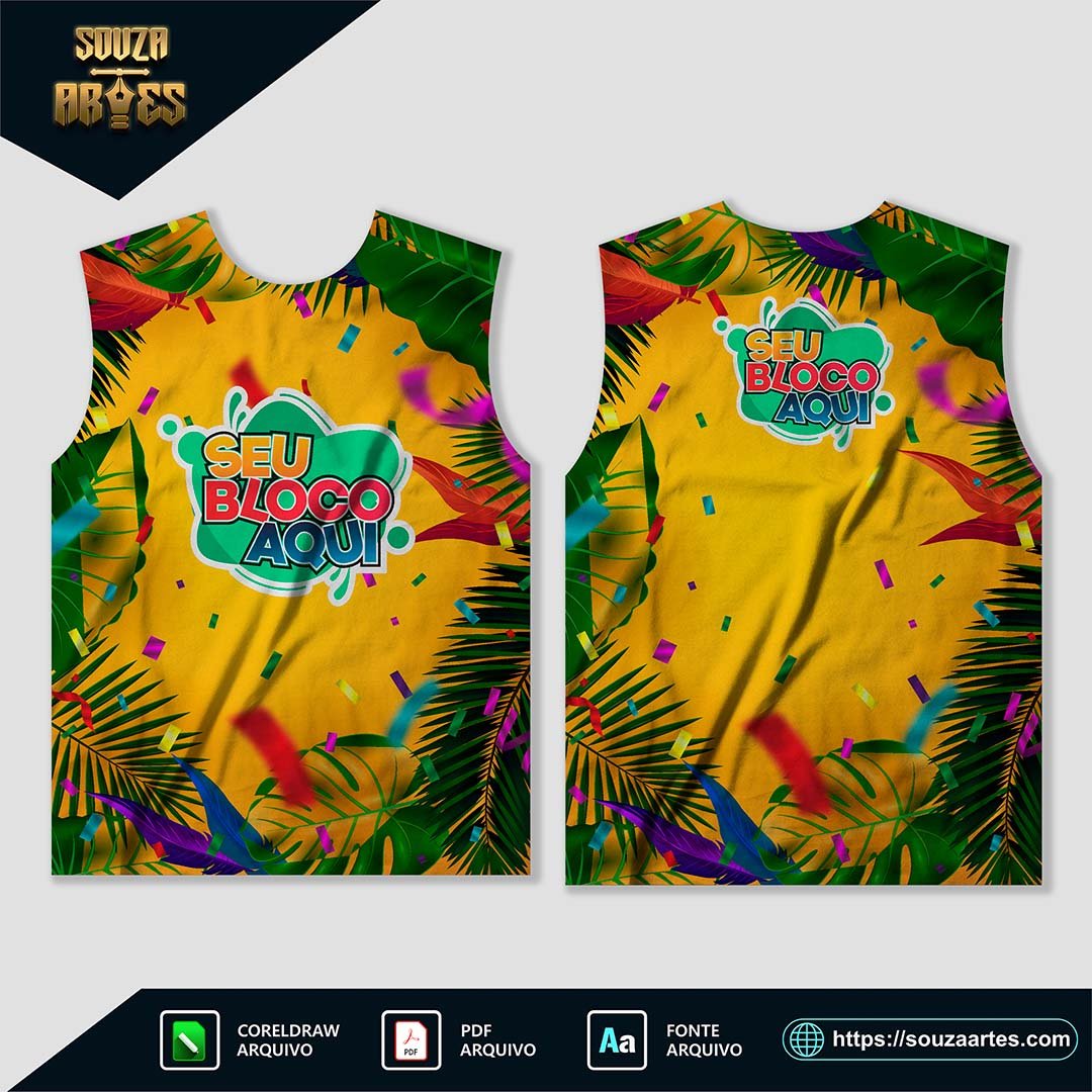 Arte Camisa Abadá Bloco Carnaval 2025 Sublimação - Modelo 13