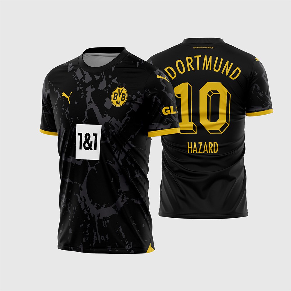 Arte Vetor Camisa Borussia Dortmund Reserva 2023 2024