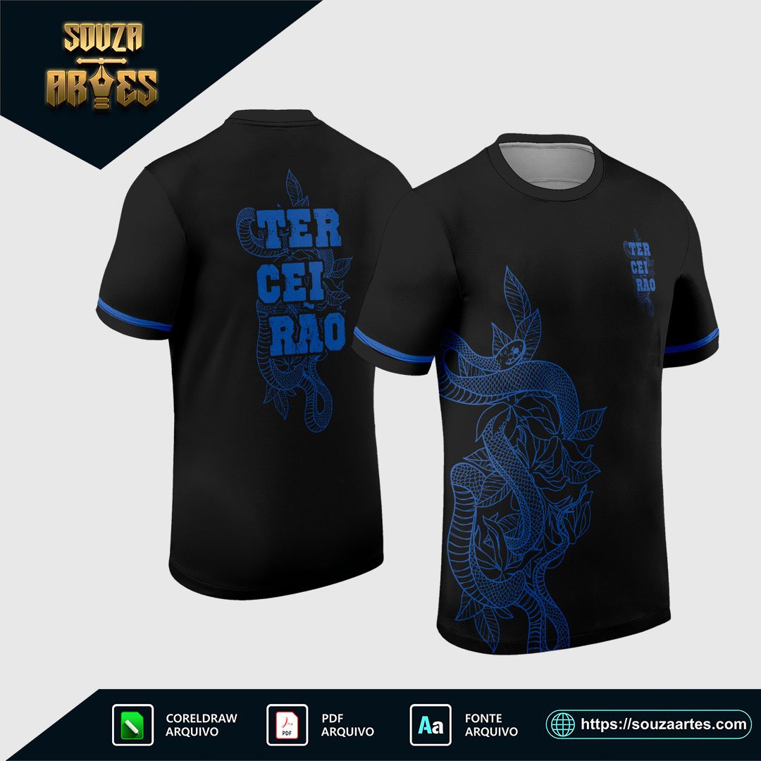 Arte Vetor Camisa Terceirão 2025 - Serpente Floral