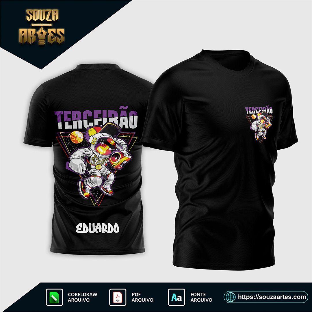 Arte Vetor Camisa Terceirão Astronauta 2025 v2