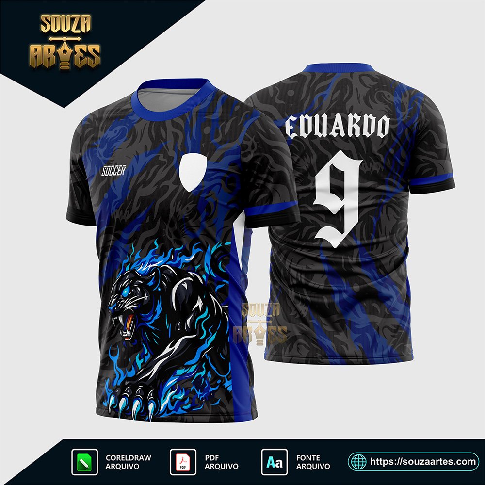 Arte Vertor Camisa Interclasse Pantera Azul