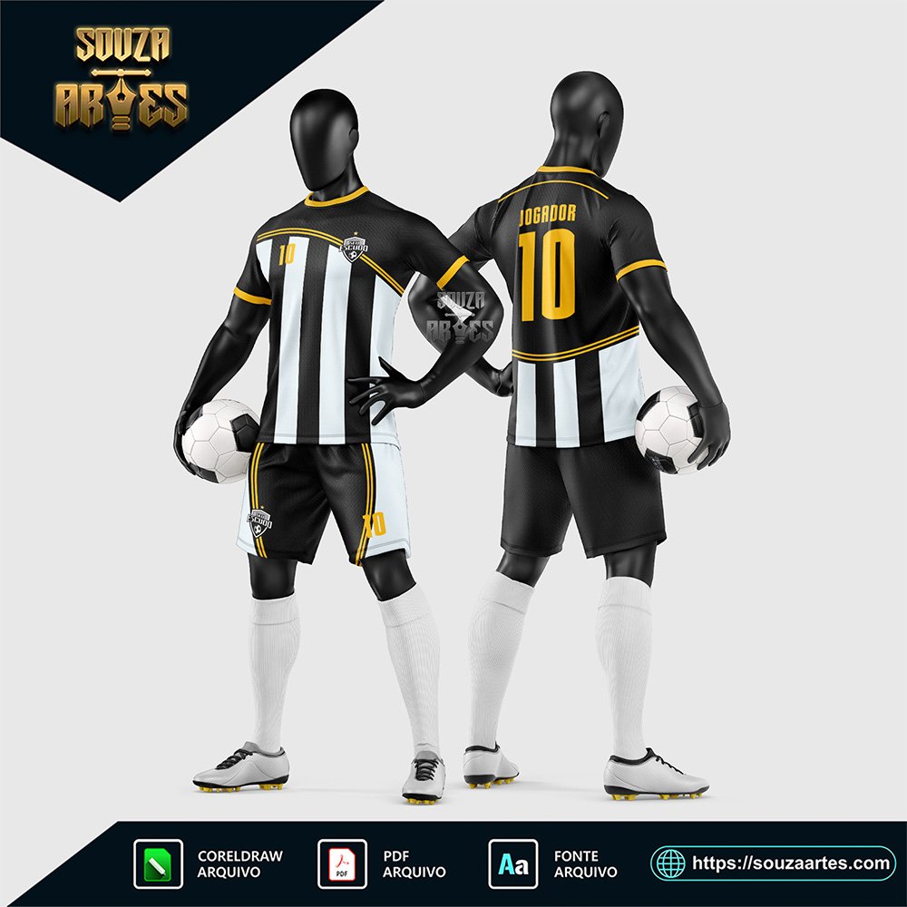 Arte Vetor Estampa Uniforme de Time de Futebol Amador 2026