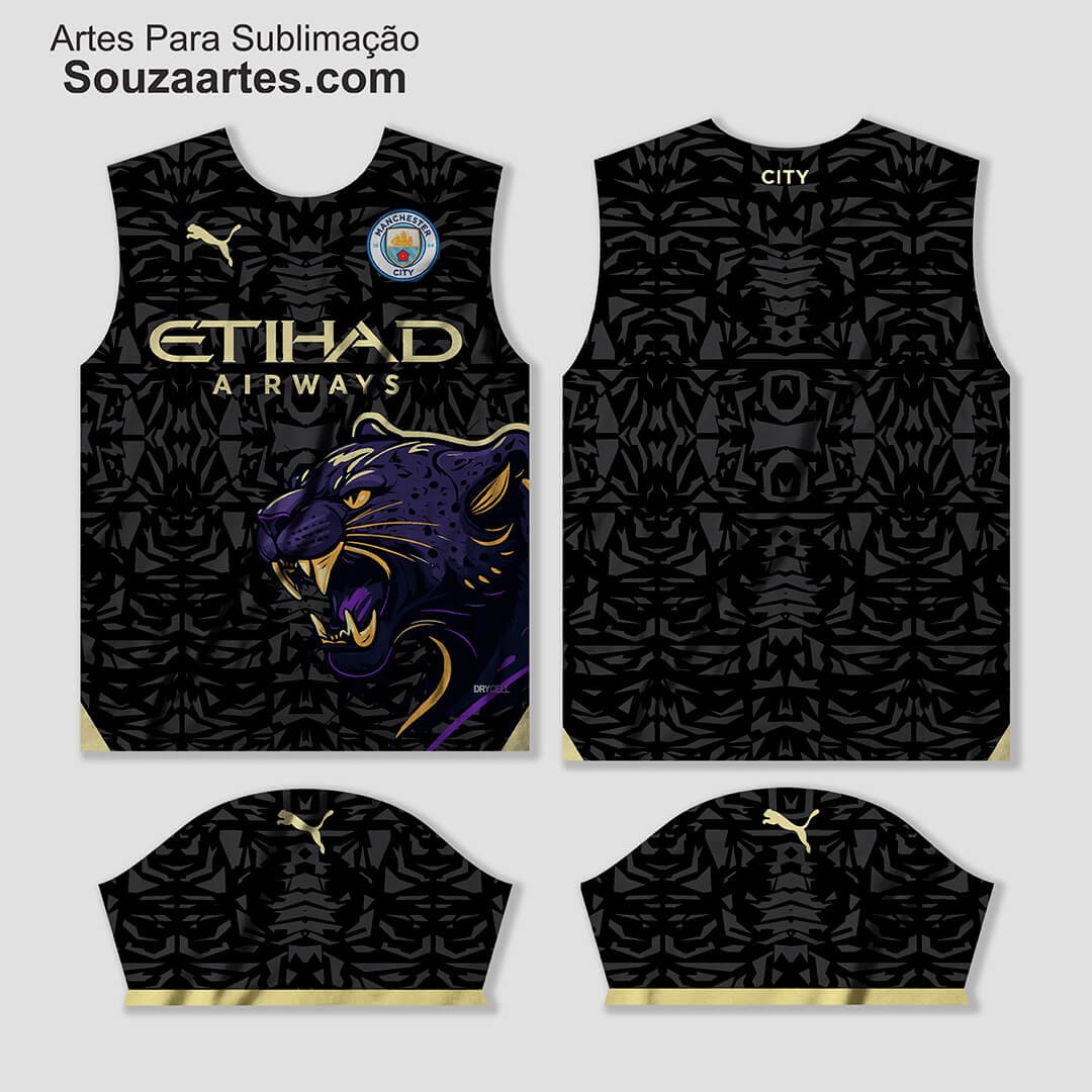 Arte Vetor Camisa Manchester City Pantera 2024