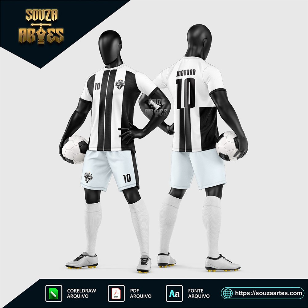 Arte Vetor Estampa Uniforme de Time de Futebol Amador 2026