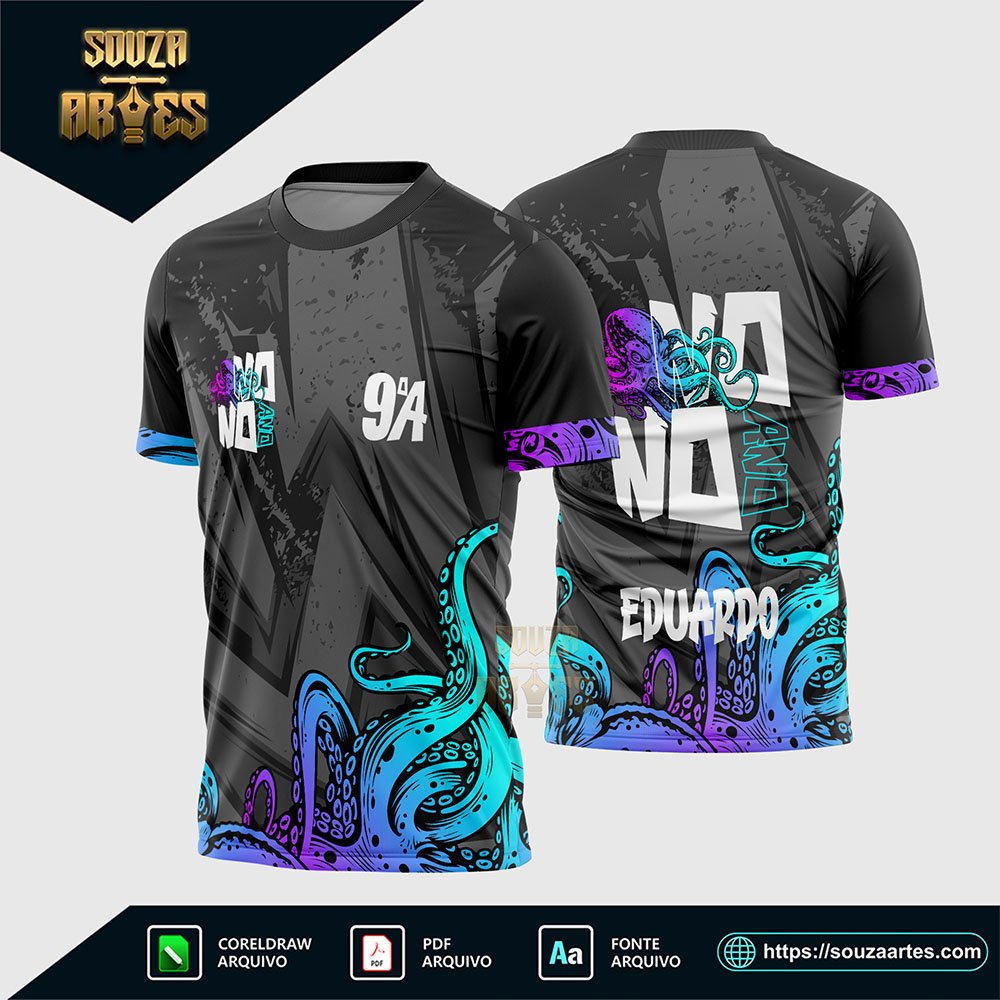Arte Vetor Camisa Nono Ano 2025 - Polvo Colorido