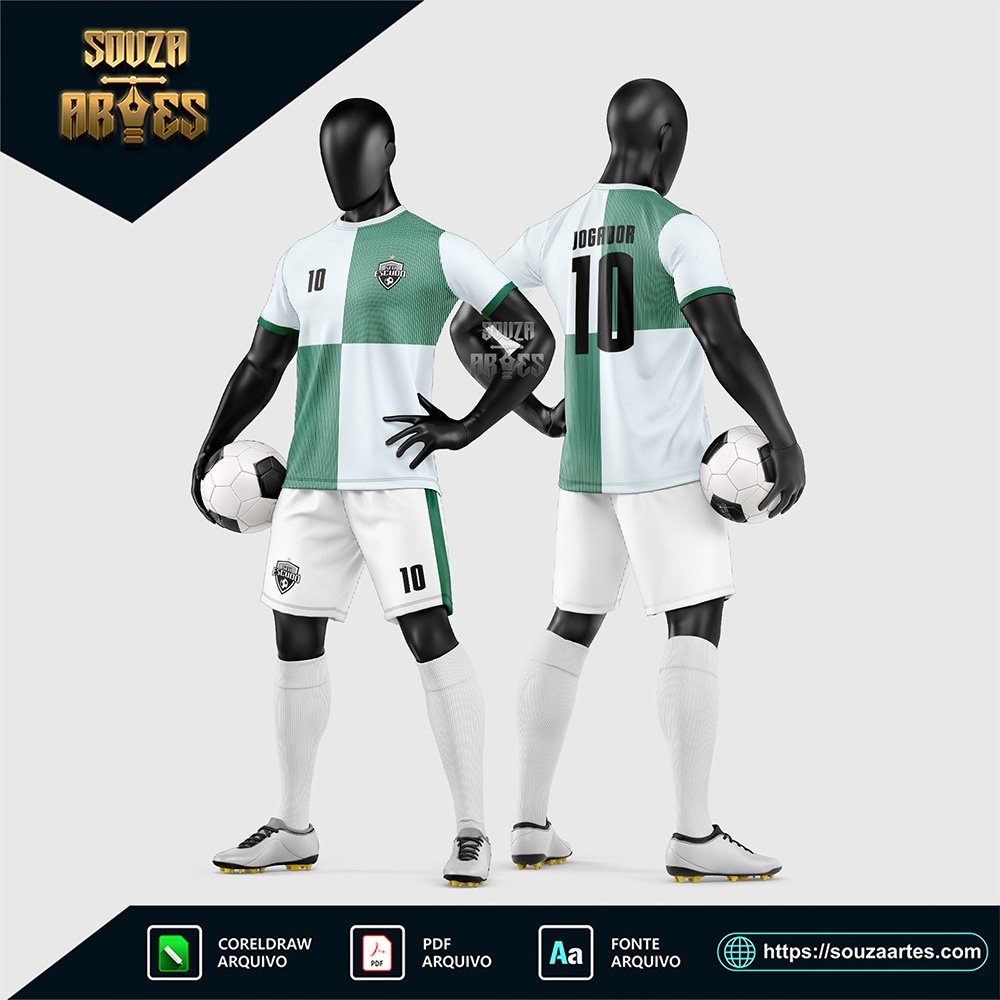 Arte Vetor Estampa Uniforme de Time de Futebol Amador 2026