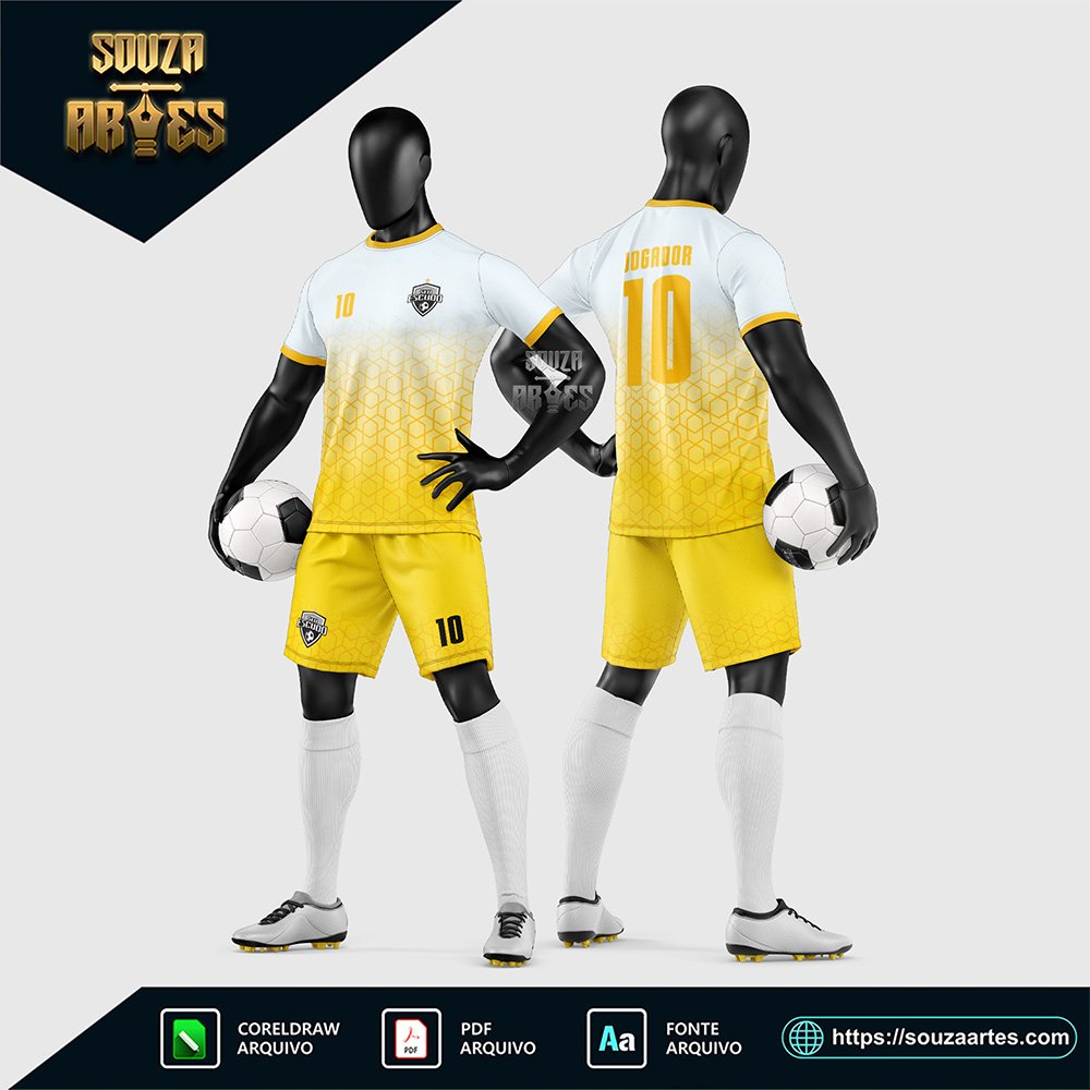 Arte Vetor Estampa Uniforme de Time de Futebol Amador 2026