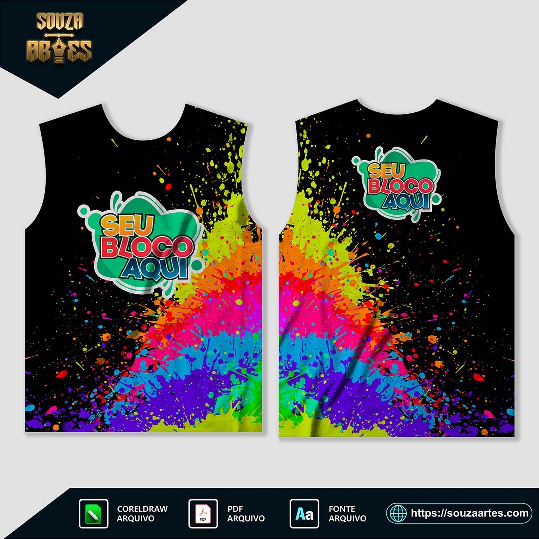 Arte Camisa Abadá Bloco Carnaval 2025 Sublimação - Modelo 08