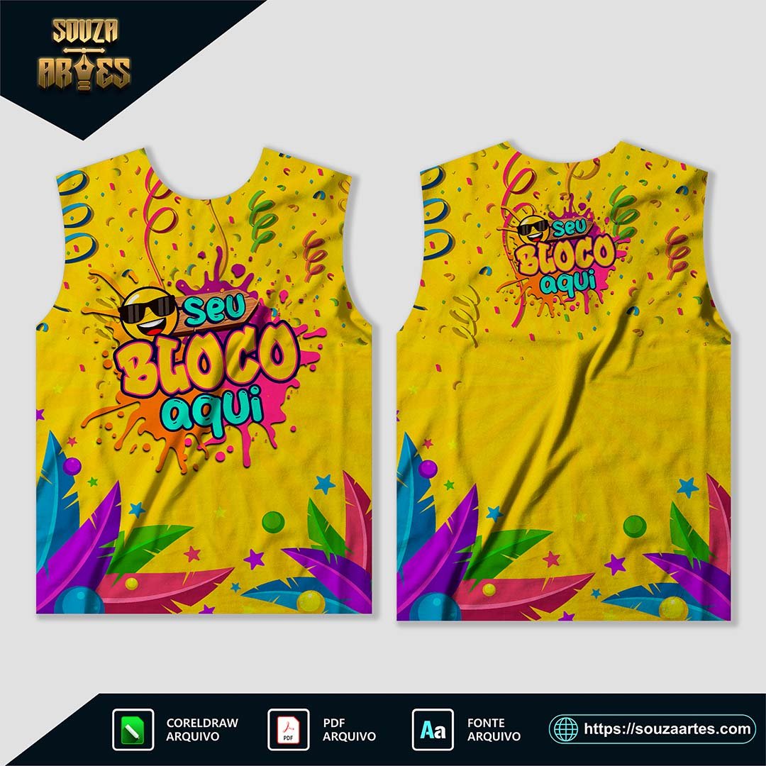 Arte Camisa Abadá Bloco Carnaval 2025 Sublimação - Modelo 11