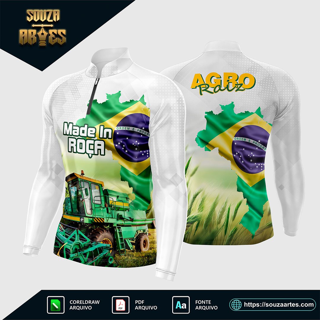 Arte Vetor Camisa AGRO Made in Roça - Agro Raiz 2025