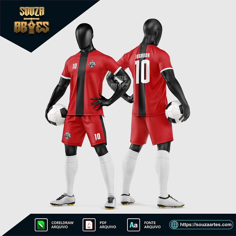 Arte Vetor Estampa Uniforme de Time de Futebol Amador 2026