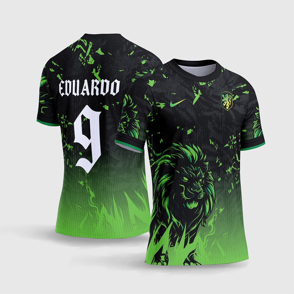 Arte Vetor Camisa Interclasse Leão Verde