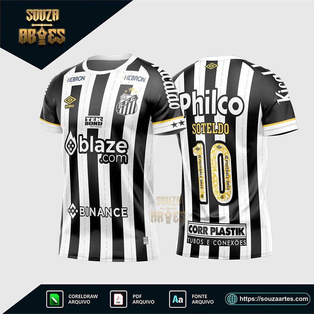 Arte Vetor Camisa Santos Reserva 2023 - 2024