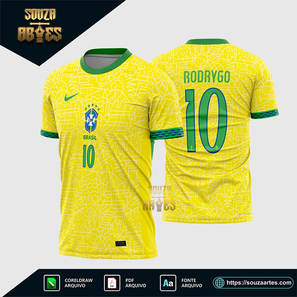 Arte Vetor Camisa Brasil Titular 2024 - 2025