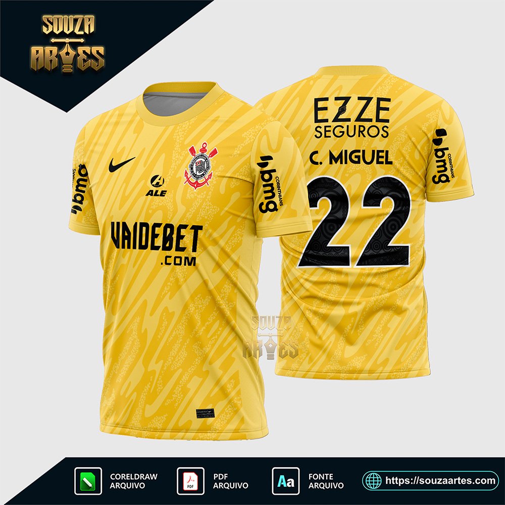 Arte Vetor Camisa Corinthians Goleiro 2024 - 2025