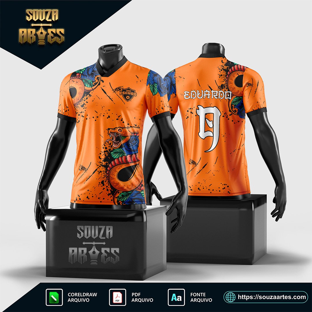 Arte Vetor Camisa InterClasse Cobra Laranja