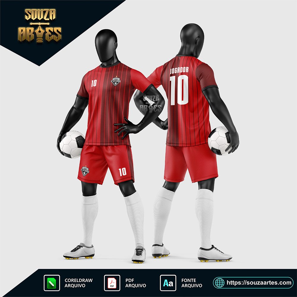 Arte Vetor Estampa Uniforme de Time de Futebol Amador 2026
