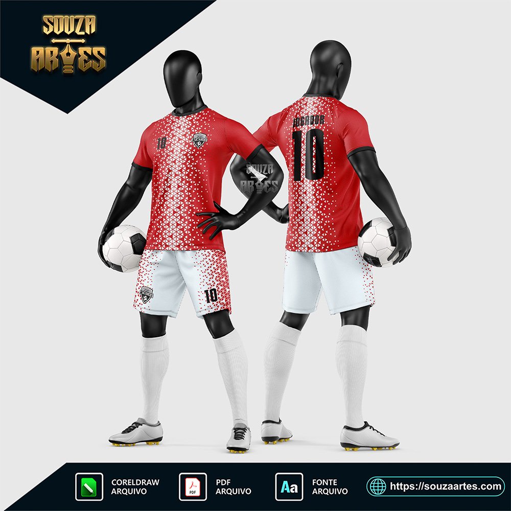 Arte Vetor Estampa Uniforme de Time de Futebol Amador 2026