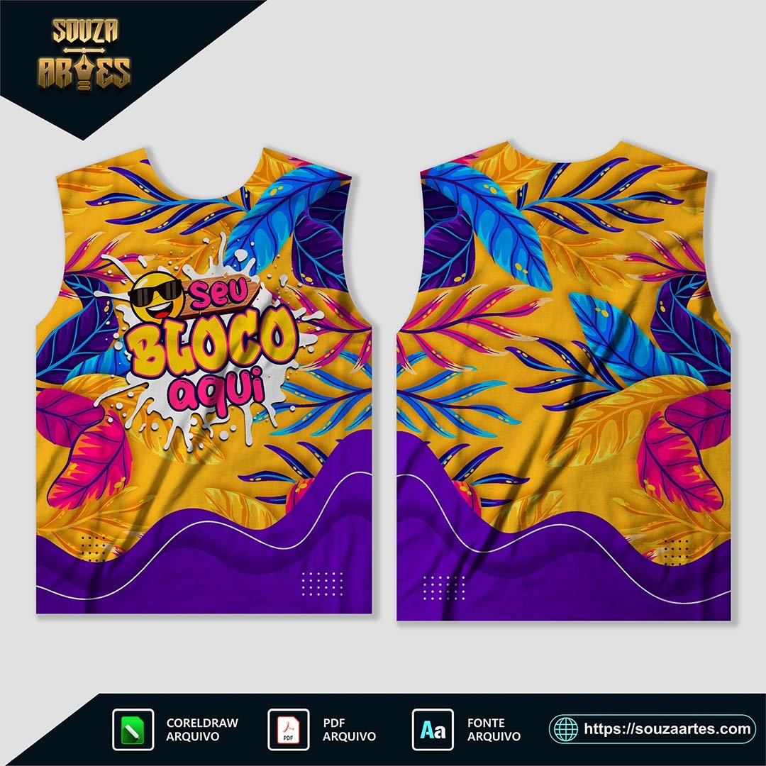 Arte Camisa Abadá Bloco Carnaval 2025 Sublimação - Modelo 24