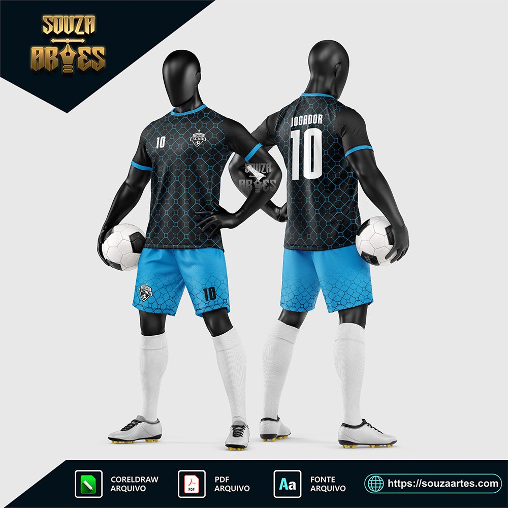 Arte Vetor Estampa Uniforme de Time de Futebol Amador 2026