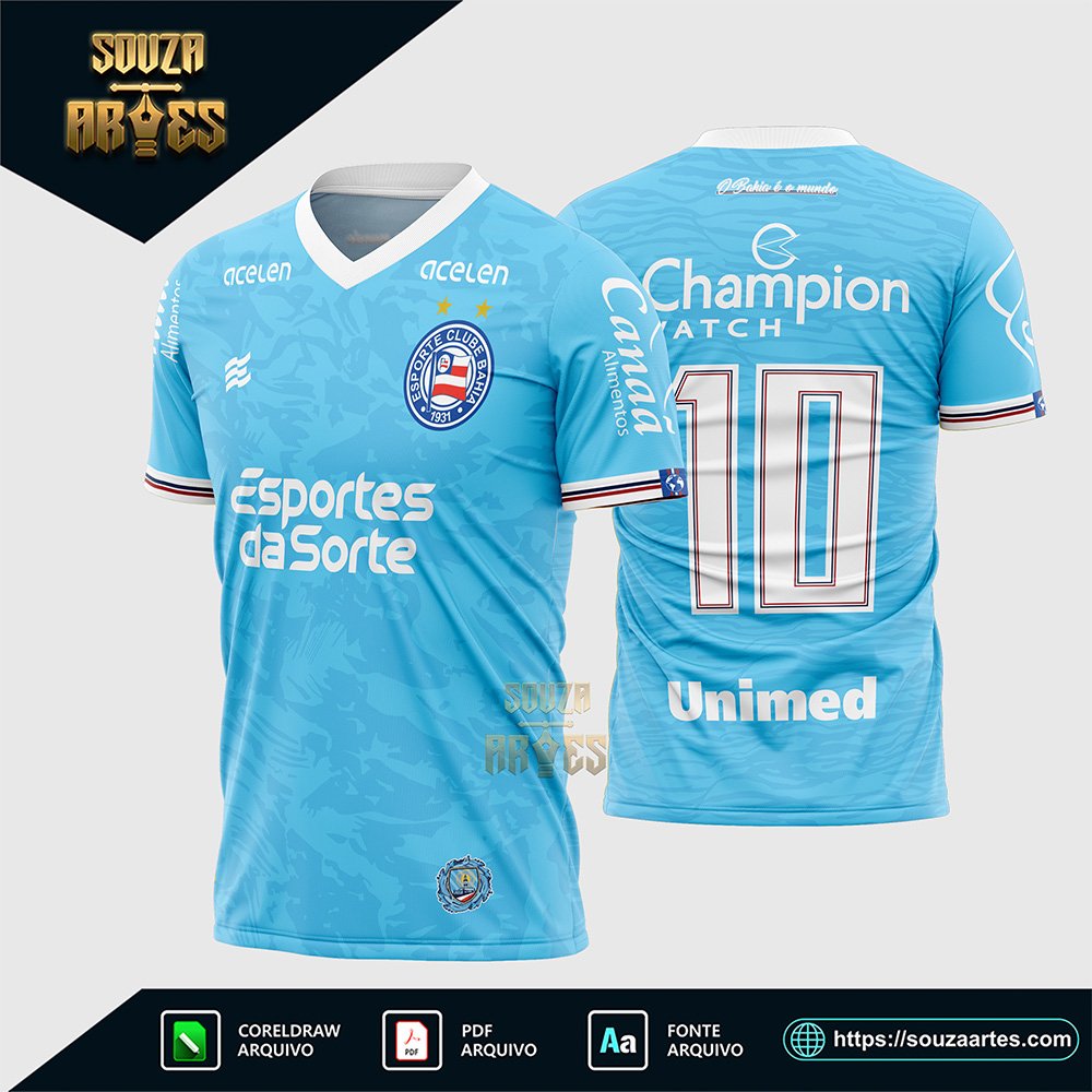 Arte Vetor Camisa Clube Bahia Terceira 2023 - 2024