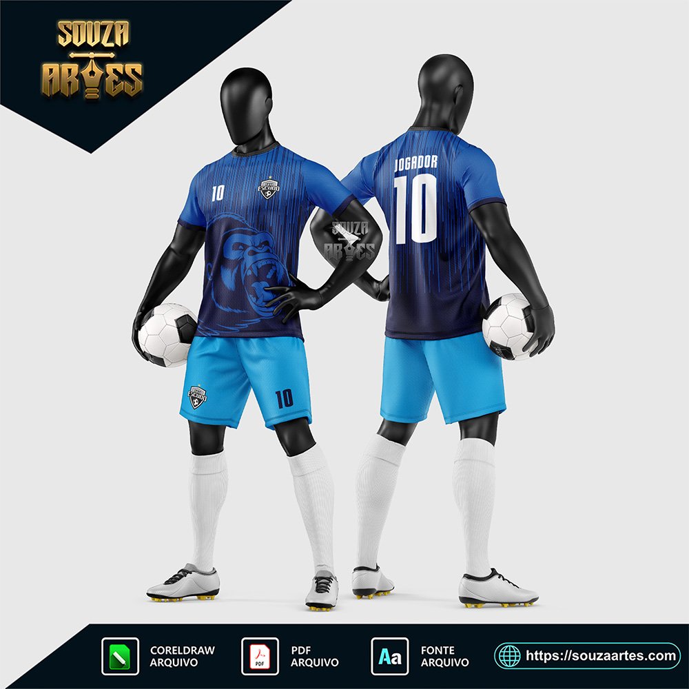 Arte Vetor Estampa Uniforme de Time de Futebol Amador 2026